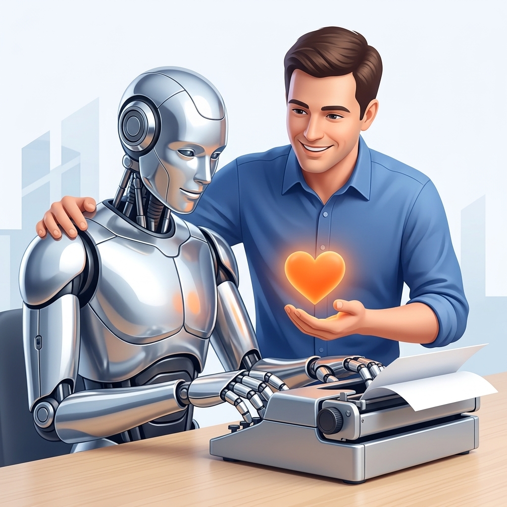 Premium AI Writer Illustration
